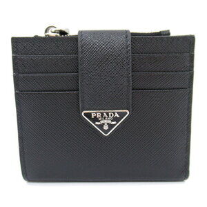 Prada Bi fold Wallet Saffiano Leather Black